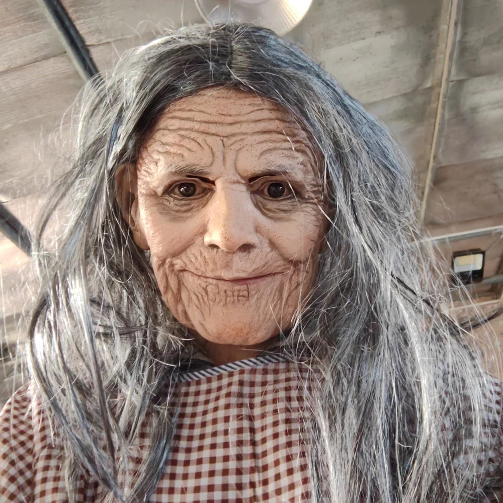 Hyper-Realistic Grandma Halloween Mask