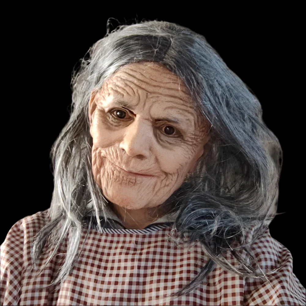 Hyper-Realistic Grandma Halloween Mask