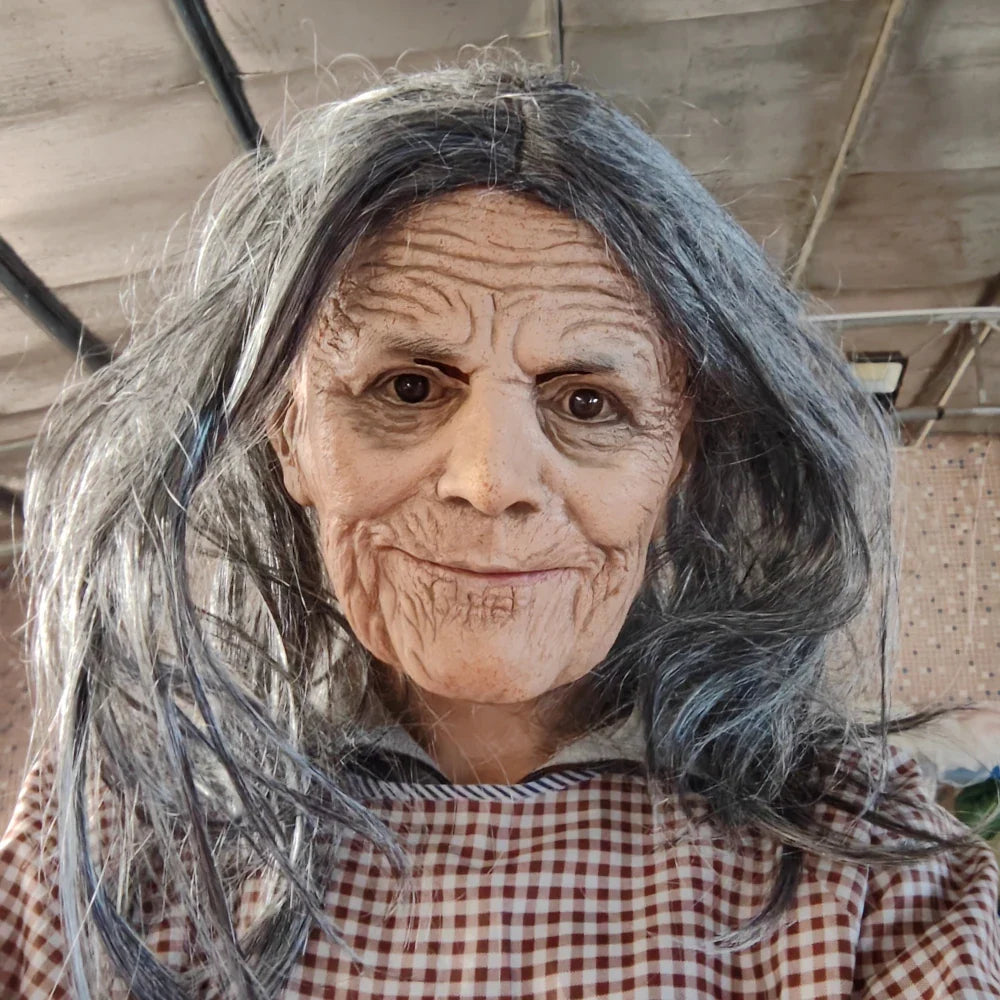 Hyper-Realistic Grandma Halloween Mask